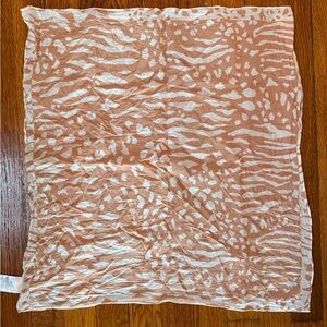 Animal Print Scarf in Peach and White